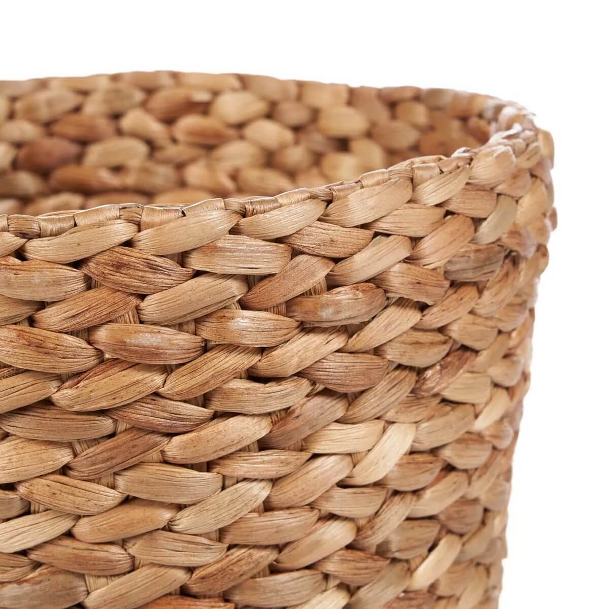 Bohemian Bumaga Basket made from natural water hyacinth, showcasing its rustic, handmade weave and lightweight design.