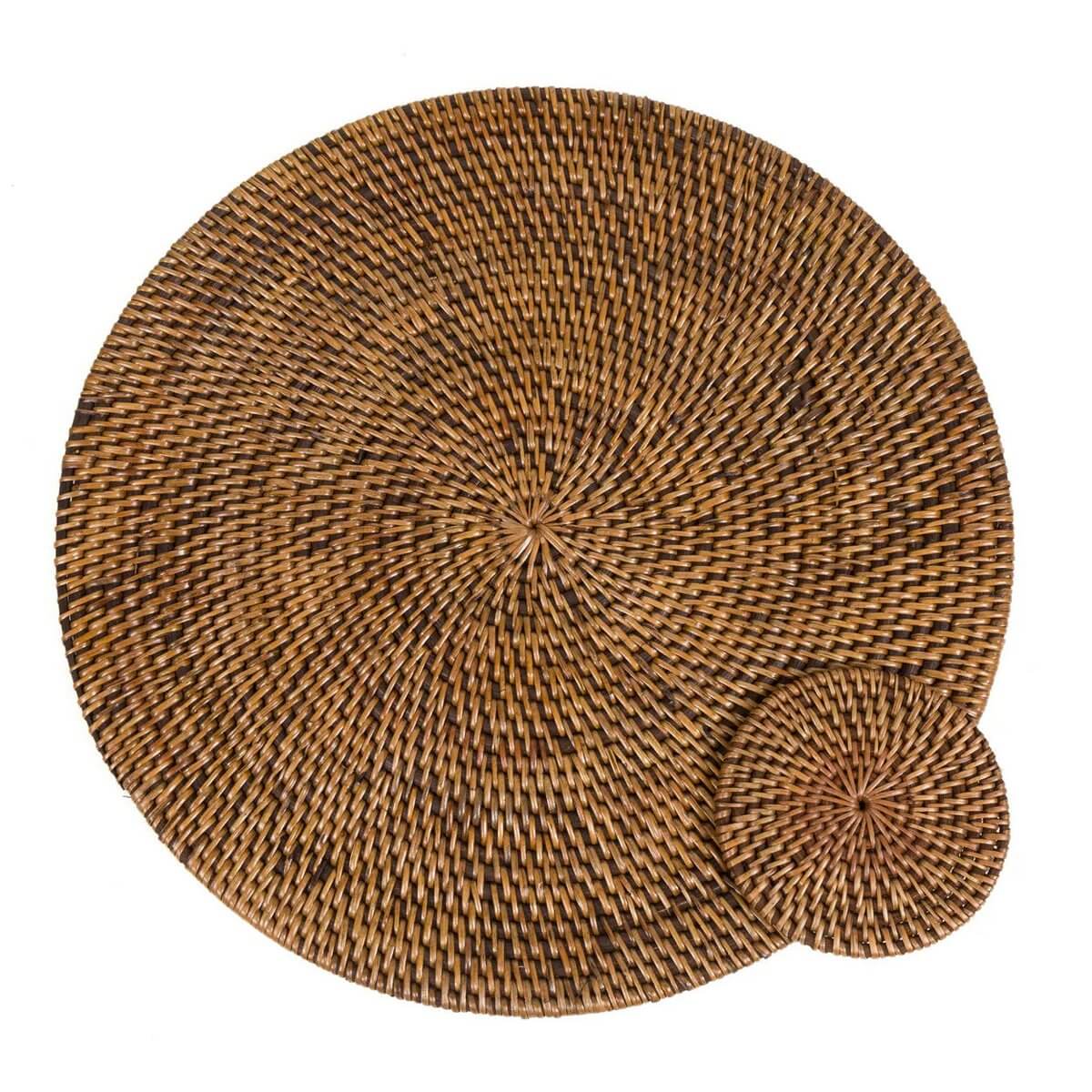 Bohemian natural brown colonial placemat by Bazar Bizar Living in island style, perfect for adding boho charm to your table setting.