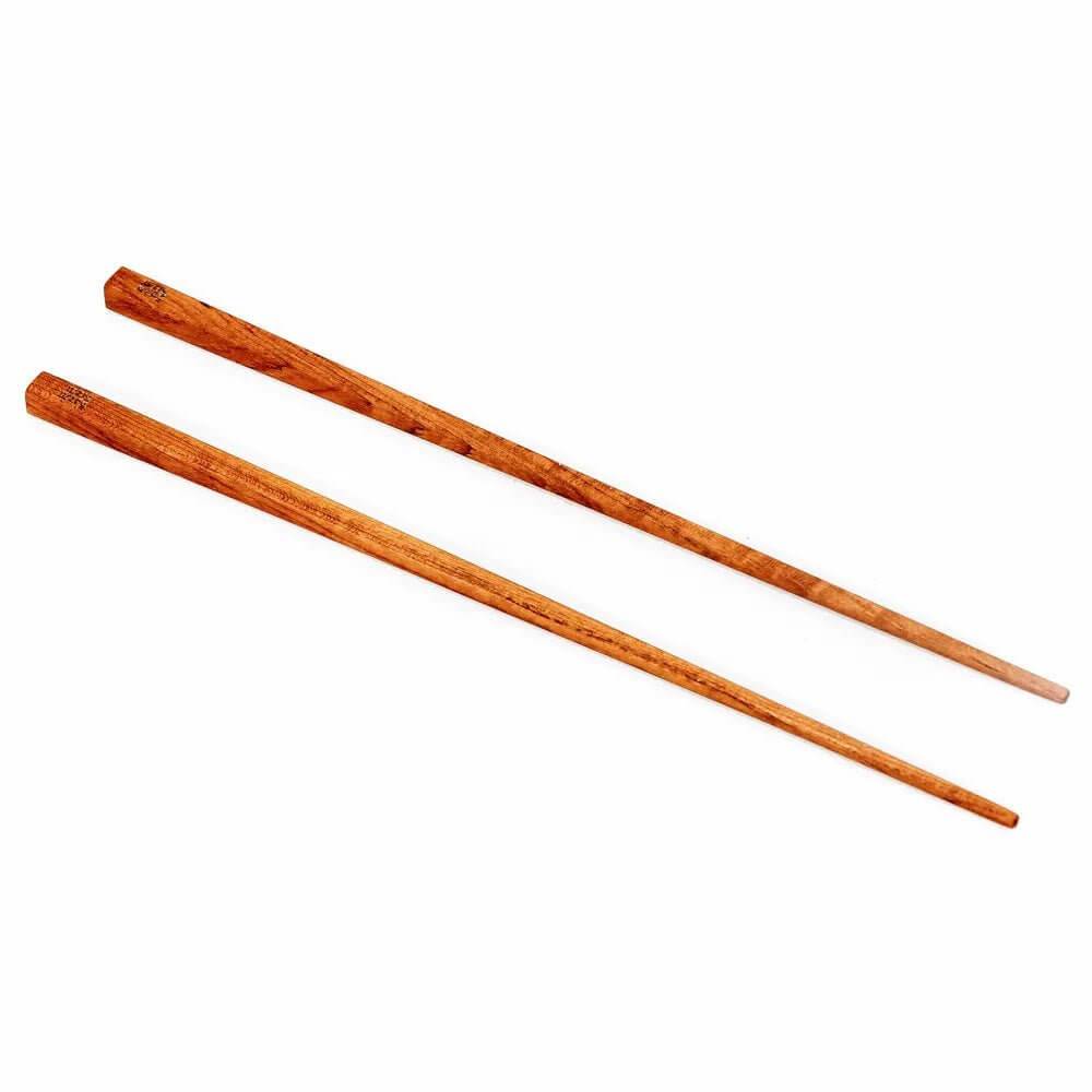 Bohemian style teak root chopsticks, sustainable and stylish for any table setting. Bazar Bizar Living, brown wooden utensils.