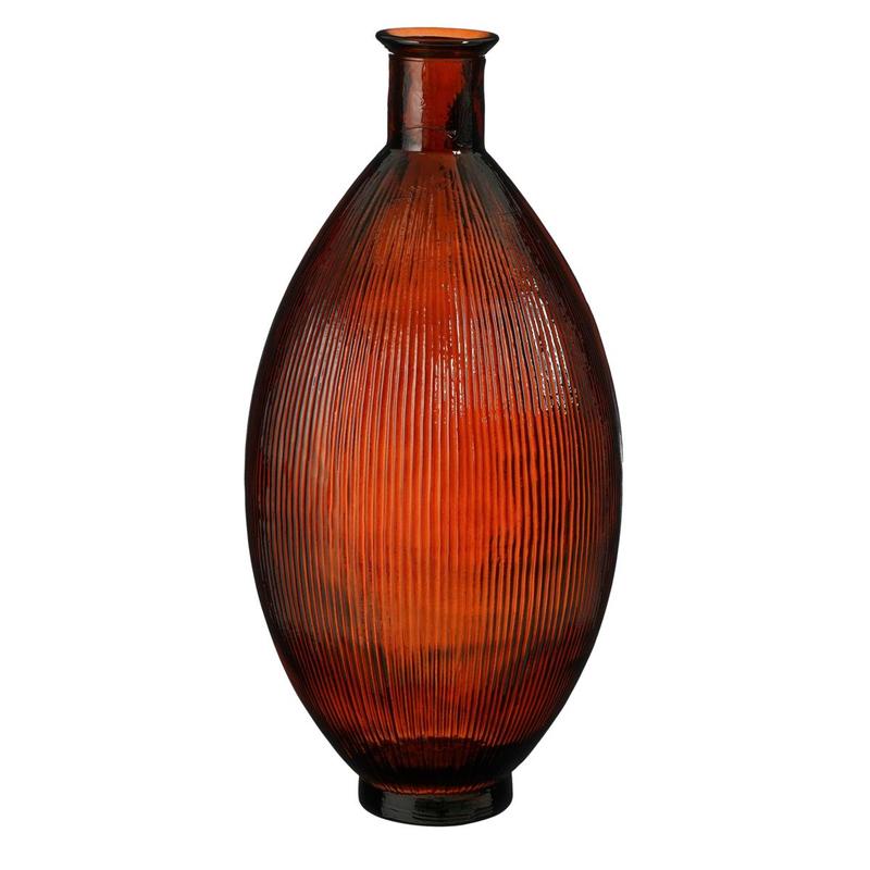 Firenza Fles Vaas - H59 x Ø29 cm - Gerecycled Glas - Donkerbruin-vazen-Mica Decorations-Ik Hout ervan.