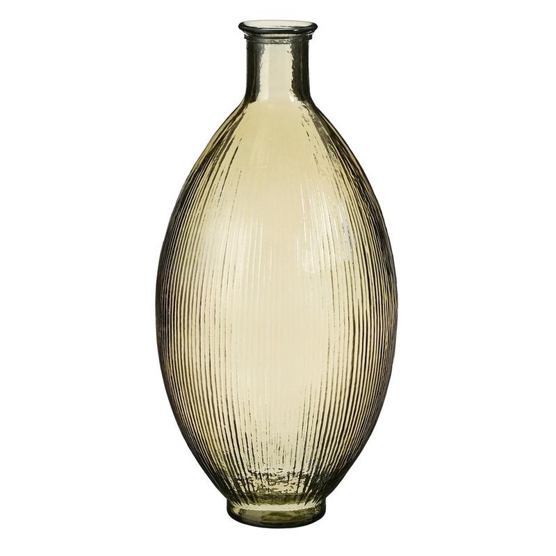 Firenza Fles Vaas - H59 x Ø29 cm - Gerecycled Glas - Lichtbruin-vazen-Mica Decorations-Ik Hout ervan.