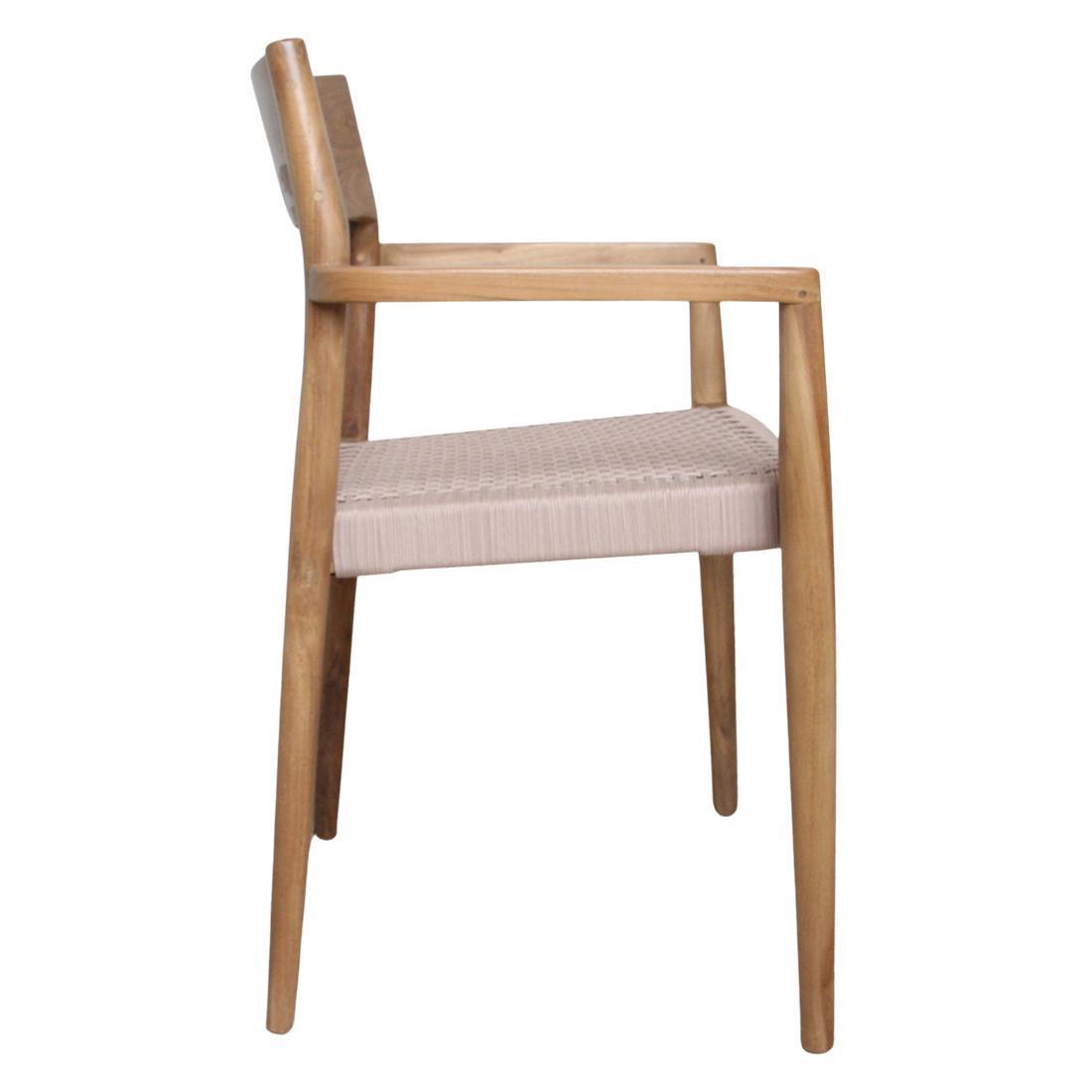 Freya tuinstoel met armleuning naturel - donker teakhout-Tuin stoelen-Raw Materials-Ik Hout ervan.