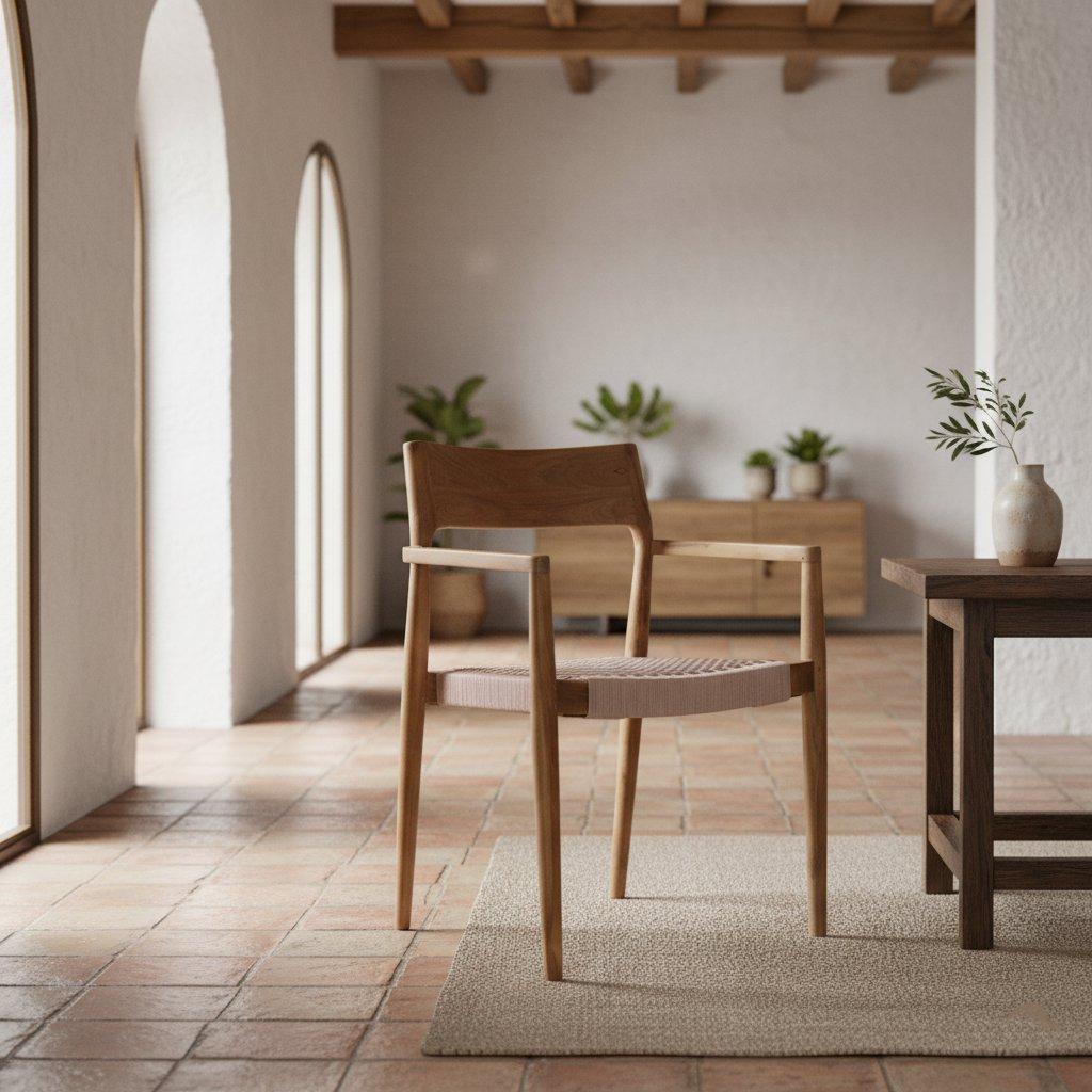 Freya tuinstoel met armleuning naturel - donker teakhout-Tuin stoelen-Raw Materials-Ik Hout ervan.