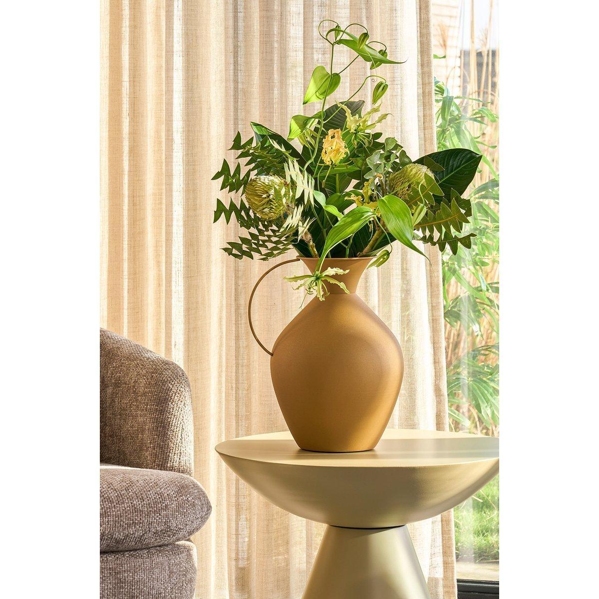 Gyge Vaas - L30 x B24 x H37 cm - Metaal - Geel-vazen-Mica Decorations-Ik Hout ervan.