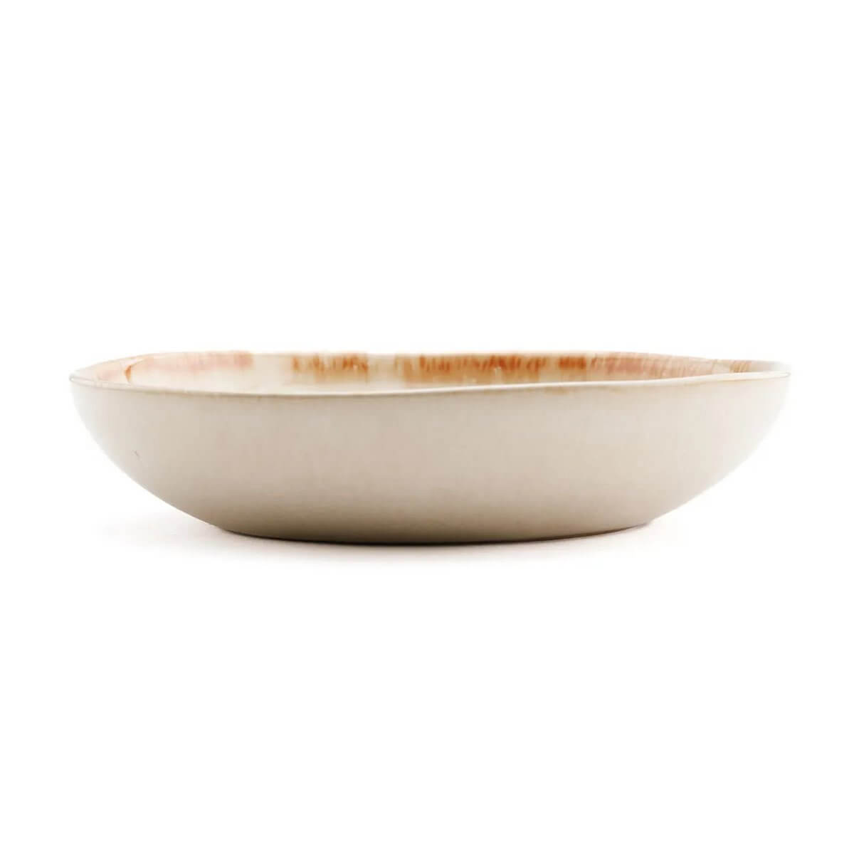 Wit keramiekbord met gouden rand, handgemaakt Portugees design - Het Cascais kleine kombord