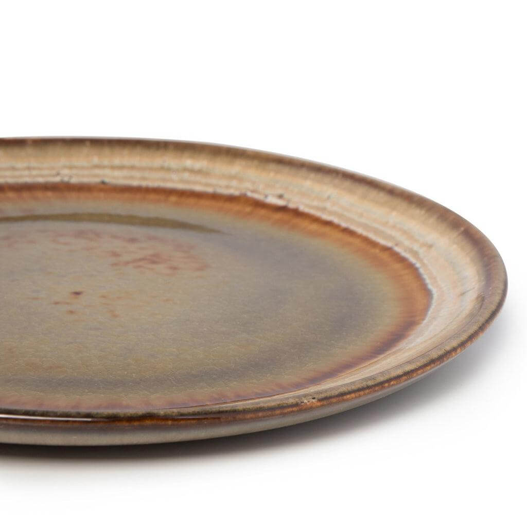 Portugees keramisch bord met craquelé glazuur, deel van de Comporta collectie, set van 6, perfect voor stijlvolle tafeldekking.