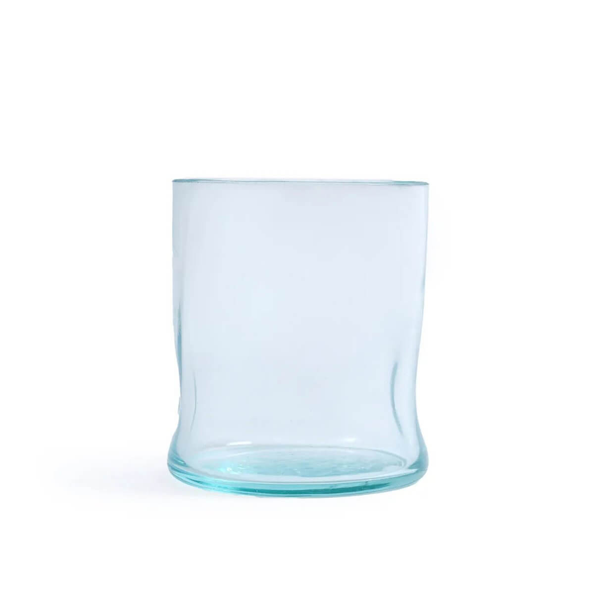 Bohemian On the Rocks glass made from 100% recycled glass, featuring unique finger grips for secure holding.