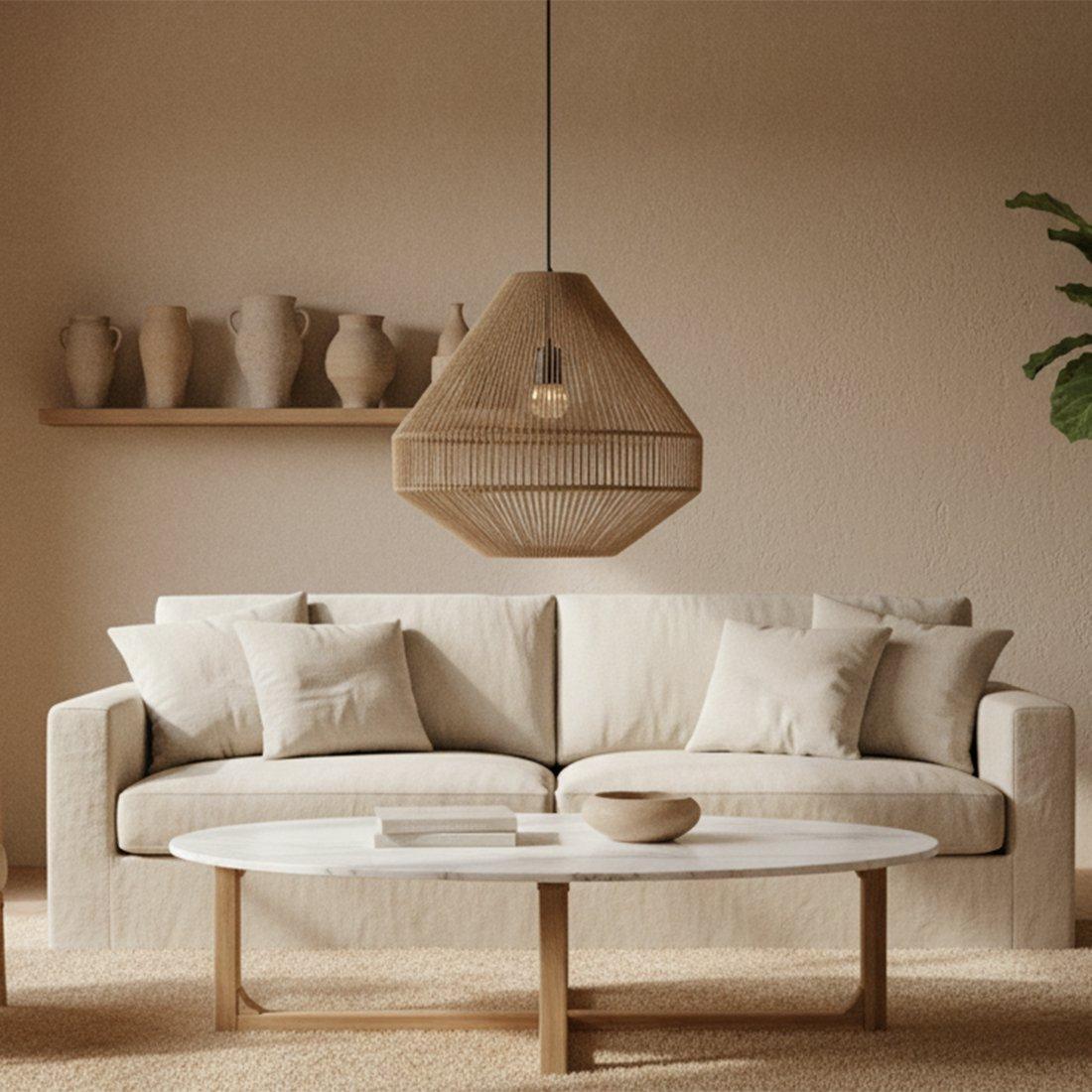 Linea hanglamp Diamond naturel-Hanglampen-Raw Materials-Ik Hout ervan.