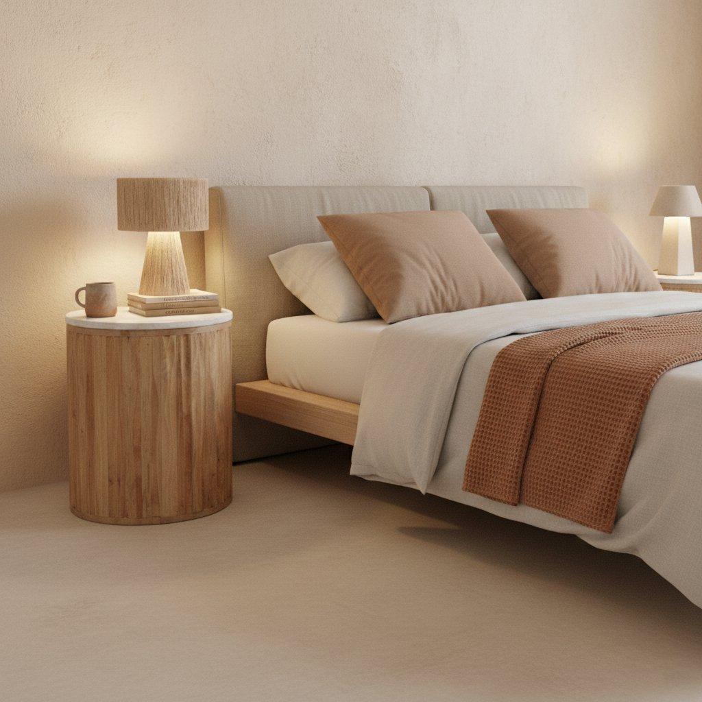 Malakka bijzettafel marmer wit - 40x40x50 cm-Raw Materials-Ik Hout ervan.