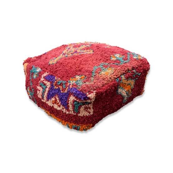Vintage Marokkaans berber vloerkussen K983 met kleurrijk bohemian design.