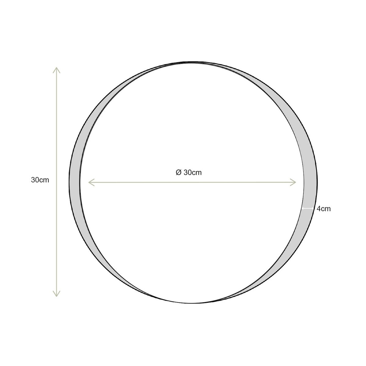 Mirror Round Deep Black 30cm-vtwonen-Ik Hout ervan.