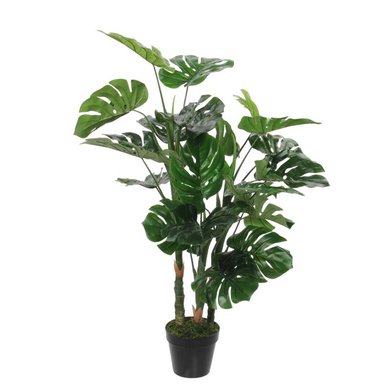 Monstera Kunstplant - H100 x Ø75 cm - Groen-Kunst planten-Mica Decorations-Ik Hout ervan.