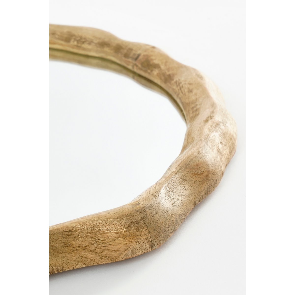 Nick Wandspiegel - L36 x B2 x H38 cm - FSC 100% - Mangohout - Donkerbruin-Ronde spiegels-Mica Decorations-Ik Hout ervan.