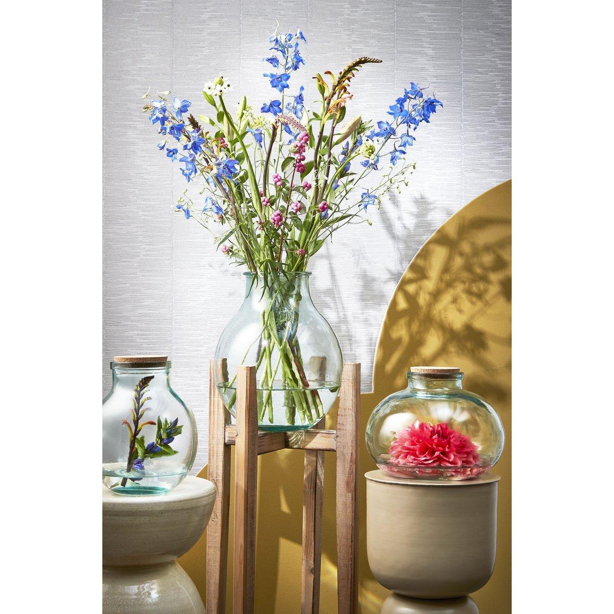 Olly Vaas - H38 x Ø29 cm - Gerecycled Glas - Transparant-vazen-Mica Decorations-Ik Hout ervan.