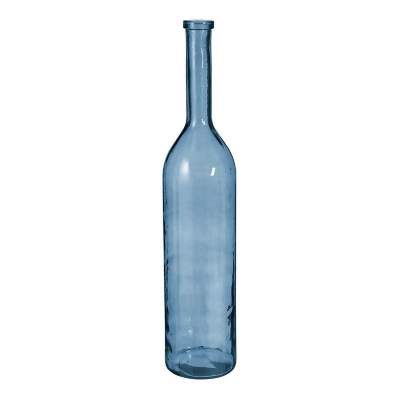 Rioja Fles Vaas - H100 x Ø21 cm - Gerecycled Glas - Lichtblauw-vazen-Mica Decorations-Ik Hout ervan.