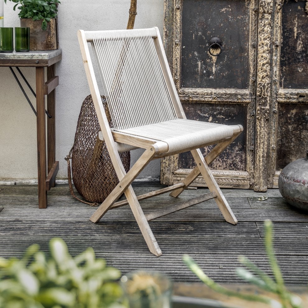 Rope opvouwbare tuinstoel naturel-Tuin stoelen-Raw Materials-Ik Hout ervan.