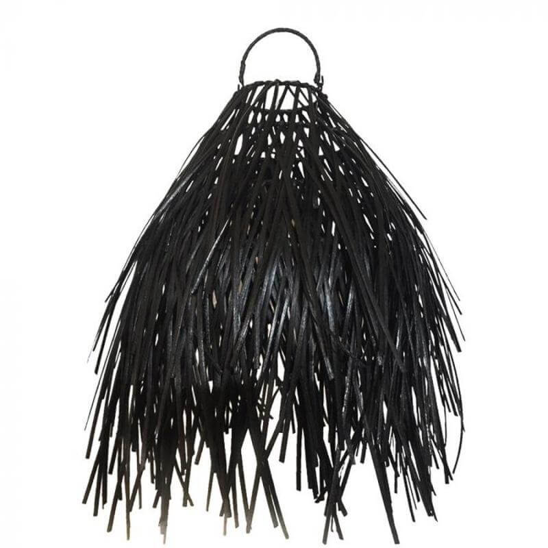 Wilde zwarte rotan hanglamp Rocco, trendy en duurzaam, perfect voor sfeervolle hoekjes thuis.