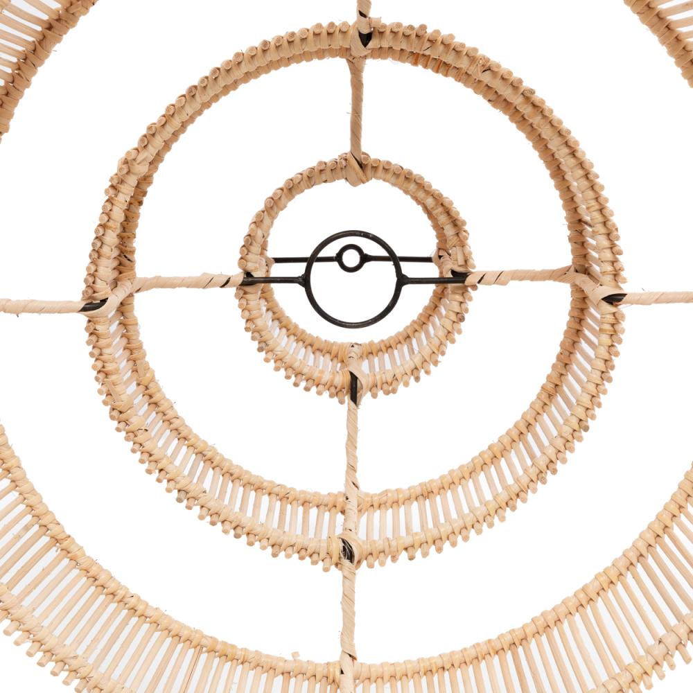 Close-up van de Rotan hanglamp The Wedding Cake, detail van het geweven ontwerp, perfect voor sfeervolle verlichting.