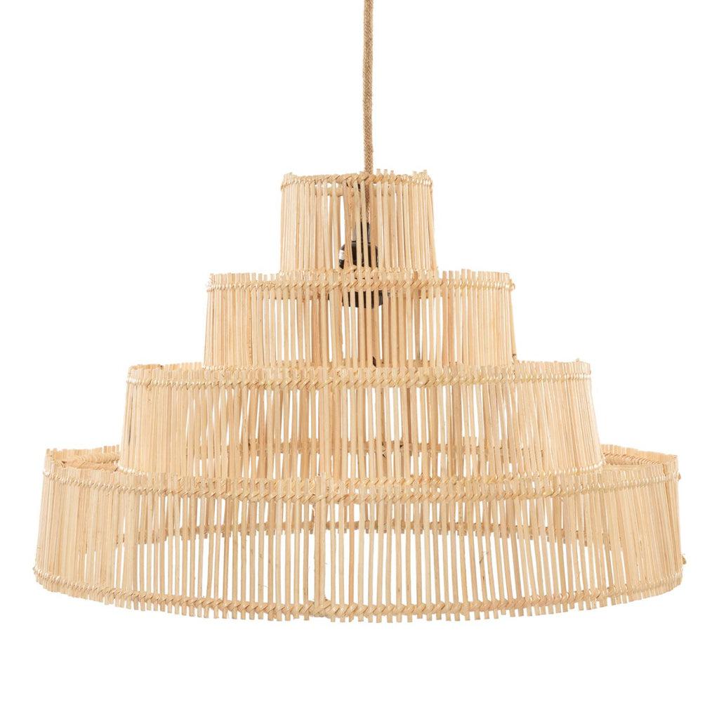Rotan hanglamp The Wedding Cake, middelgrote bruidstaart-vormige lamp van duurzame materialen, perfecte huis sfeermaker.