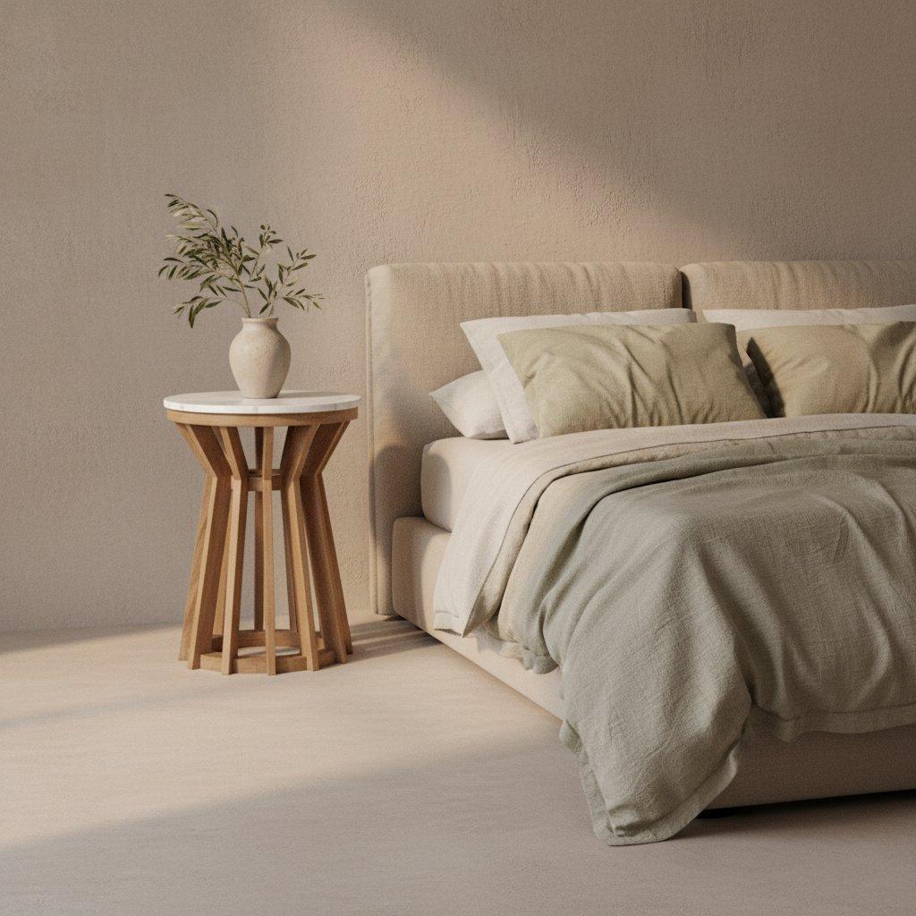 Sarawak bijzettafel marmer wit - 40x40x50 cm-Raw Materials-Ik Hout ervan.