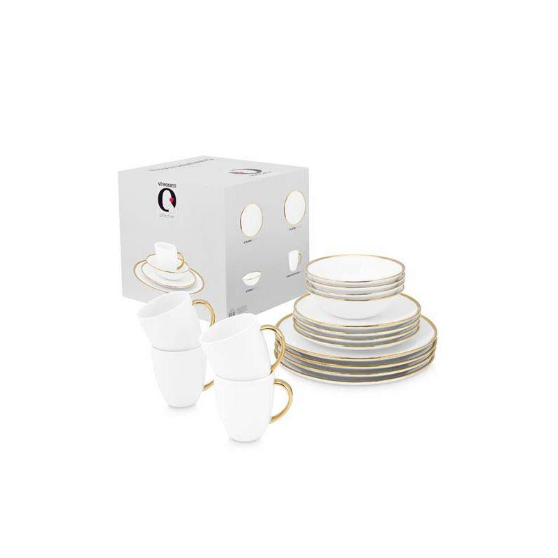 Set/16 Dinnerware Raw White Gold-vtwonen-Ik Hout ervan.