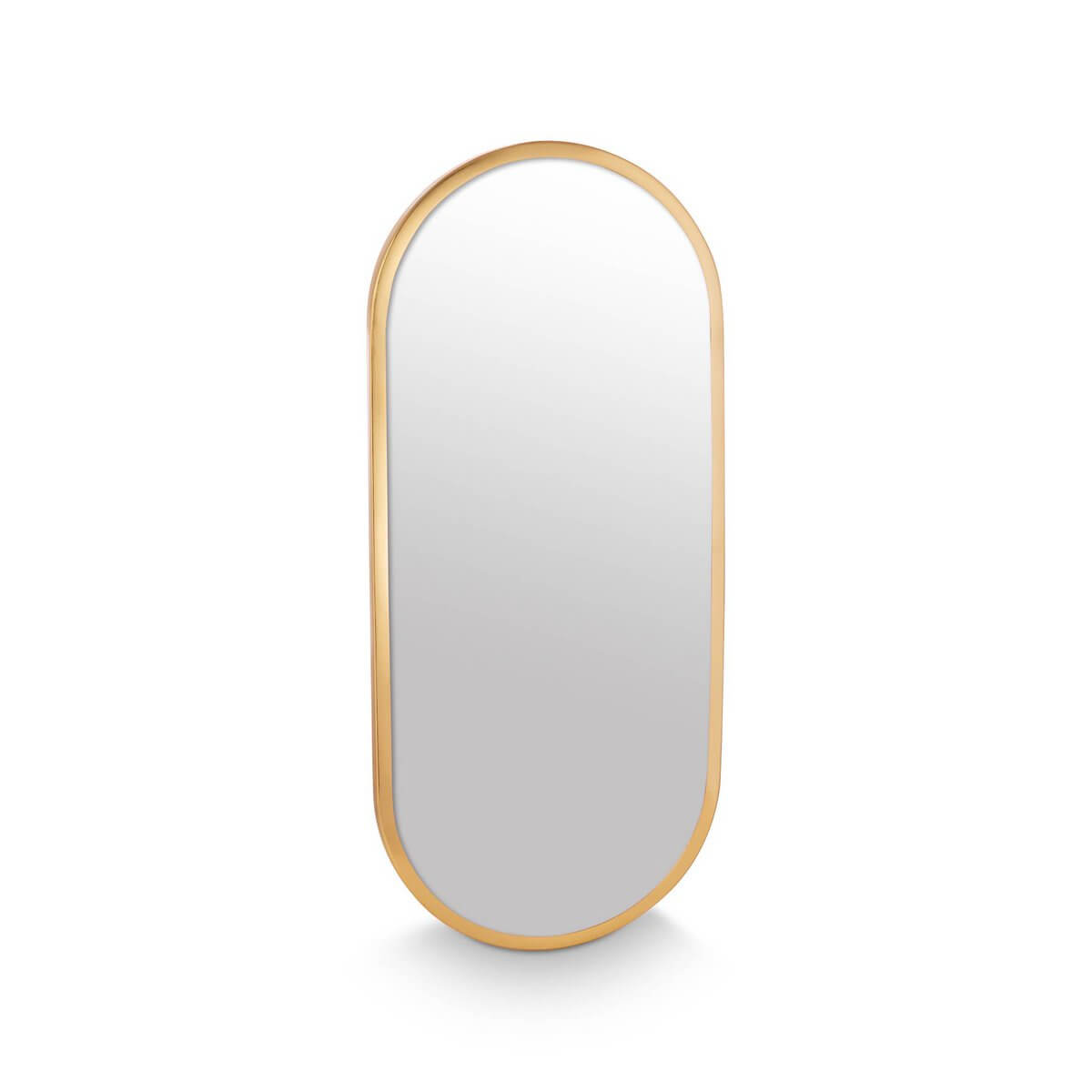 Elegant oval gold mirror by vtwonen, 20x50cm, perfect for adding a bohemian touch. Ideal for Dutch and Belgian interiors. Weighs 160g.