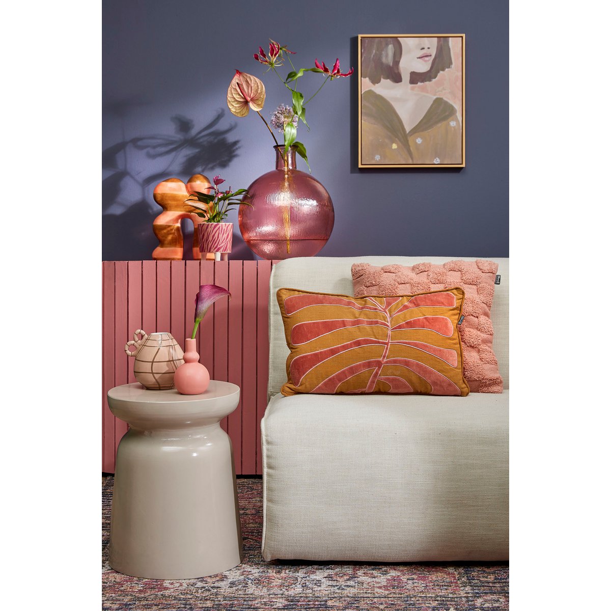 Stage Bijzettafel - H45 x Ø35 cm - Cement - Beige-bijzettafel-Mica Decorations-Ik Hout ervan.