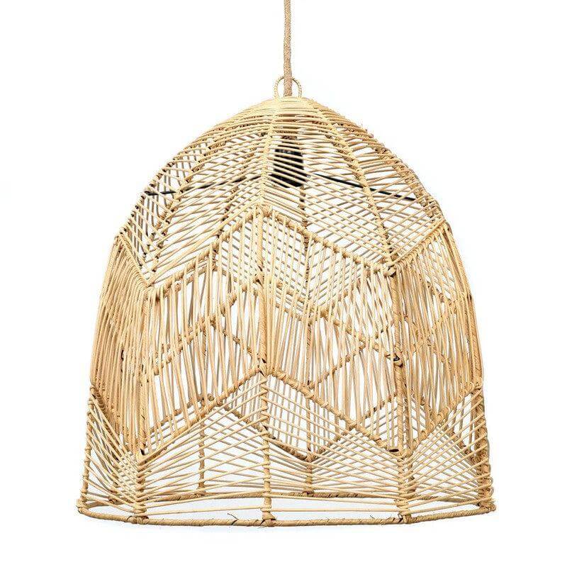 Handgemaakte rotan hanglamp Bala, boho stijl, perfect voor slaapkamer of terras, zonder bedrading. Zoek bijpassende armatuur afzonderlijk.