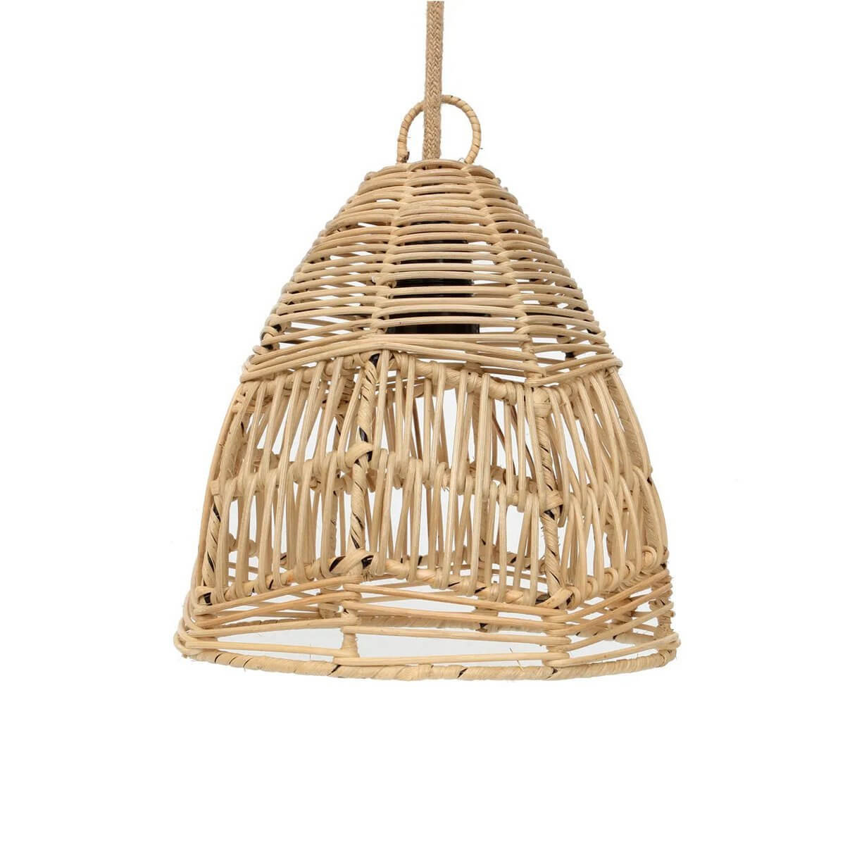 Bala Hanglamp Naturel S - Handcrafted Bohemian Rattan Pendant Light, perfect for bedrooms or terraces, 20cm wide. No wiring included.