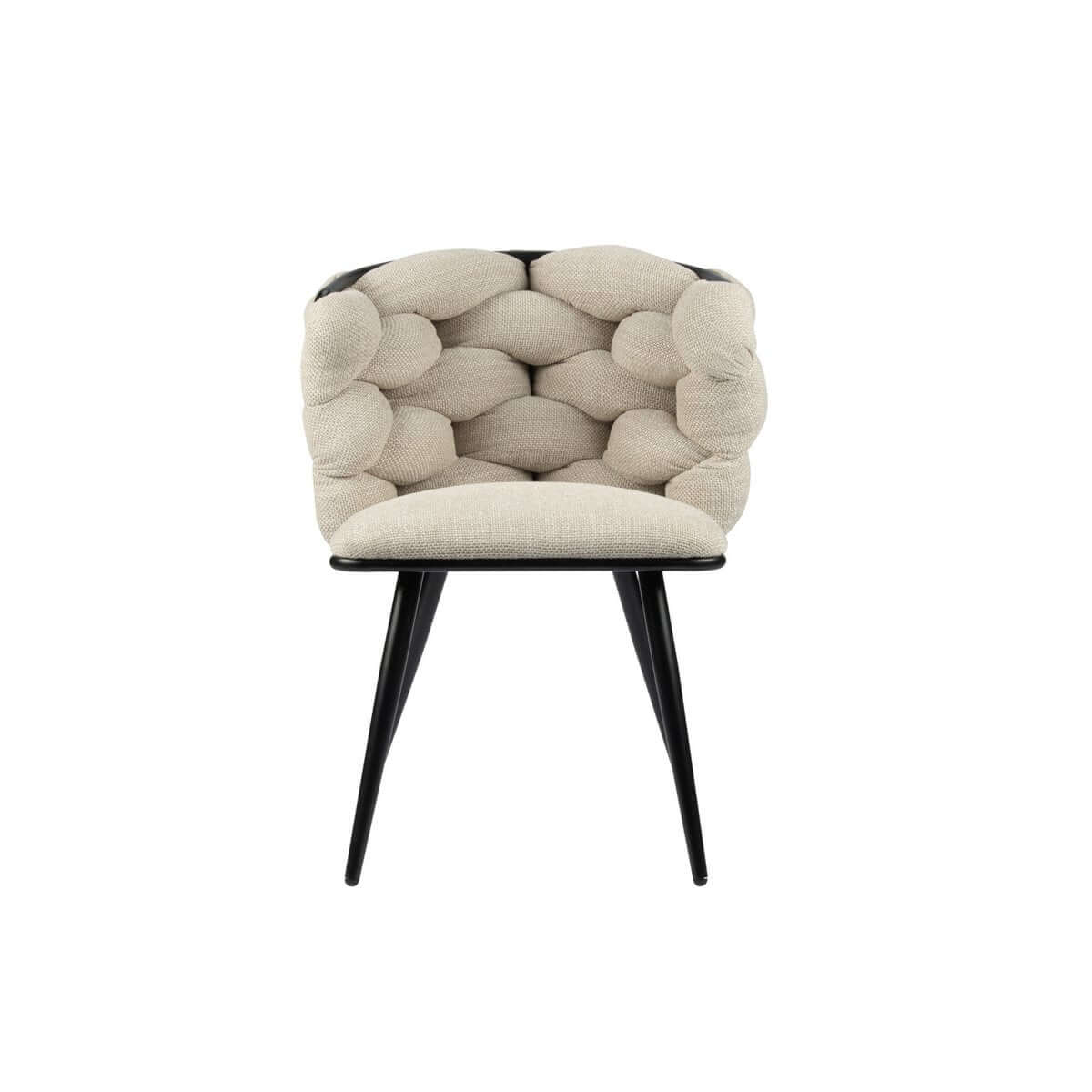 Beige Rock Chair set van 2 met uniek geweven rugleuning, moderne luxe stoel en eyecatcher voor eetkamer. Verkrijgbaar in zes kleuren.