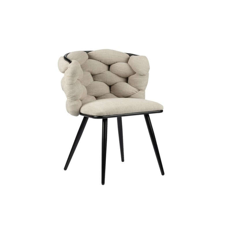 Beige Rock Chair set van 2 met uniek weefpatroon rugleuning, moderne eyecatcher voor interieur.