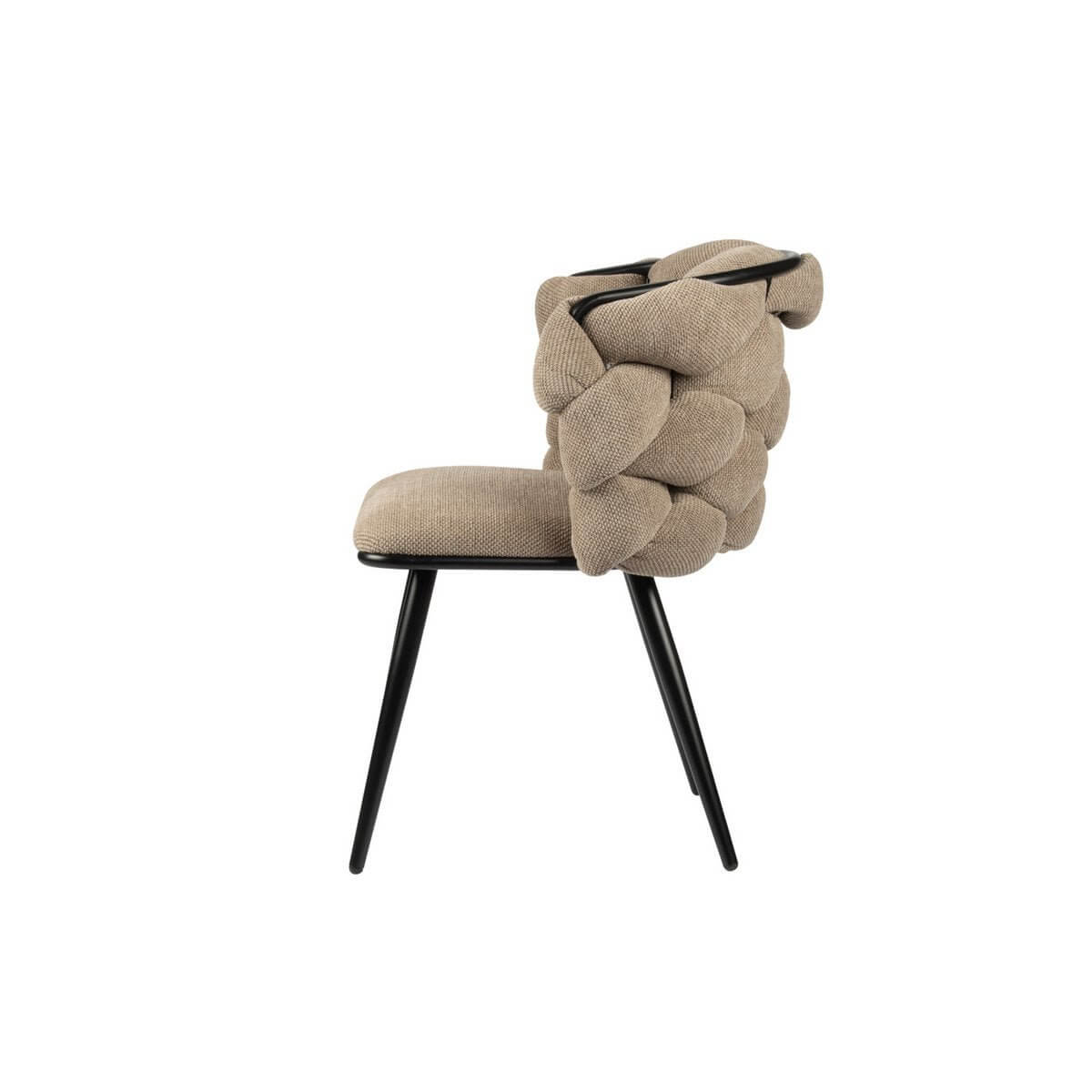 Rock chair bruin set, luxueuze designstoel met uniek weefpatroon en moderne uitstraling. Perfecte schommelstoel voor elke eetkamer.