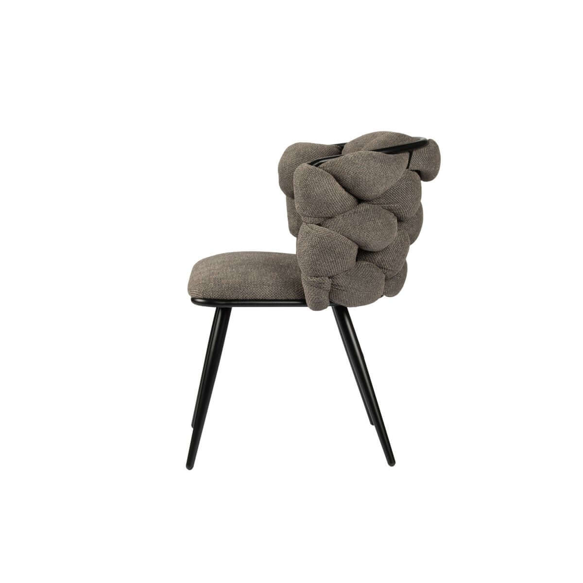 Taupe Rock Chair met uniek geweven rugleuning, set van 2, moderne eye-catcher voor interieurs.
