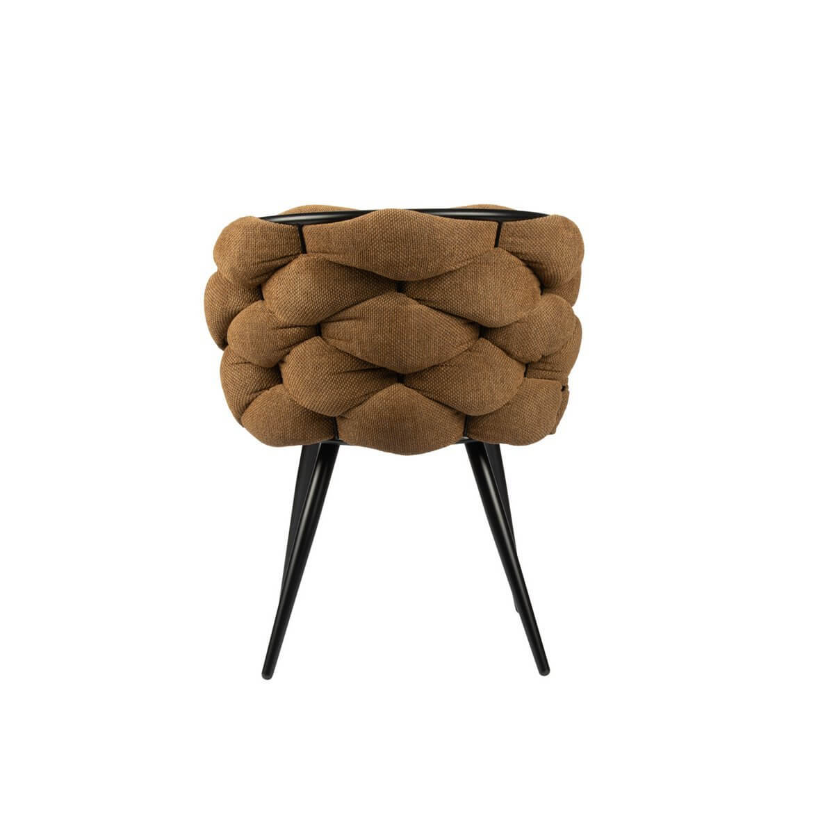 The Rock Chair terra set van 2, moderne schommelstoel met uniek geweven rugleuningdesign, ideaal voor stijlvolle interieurs.