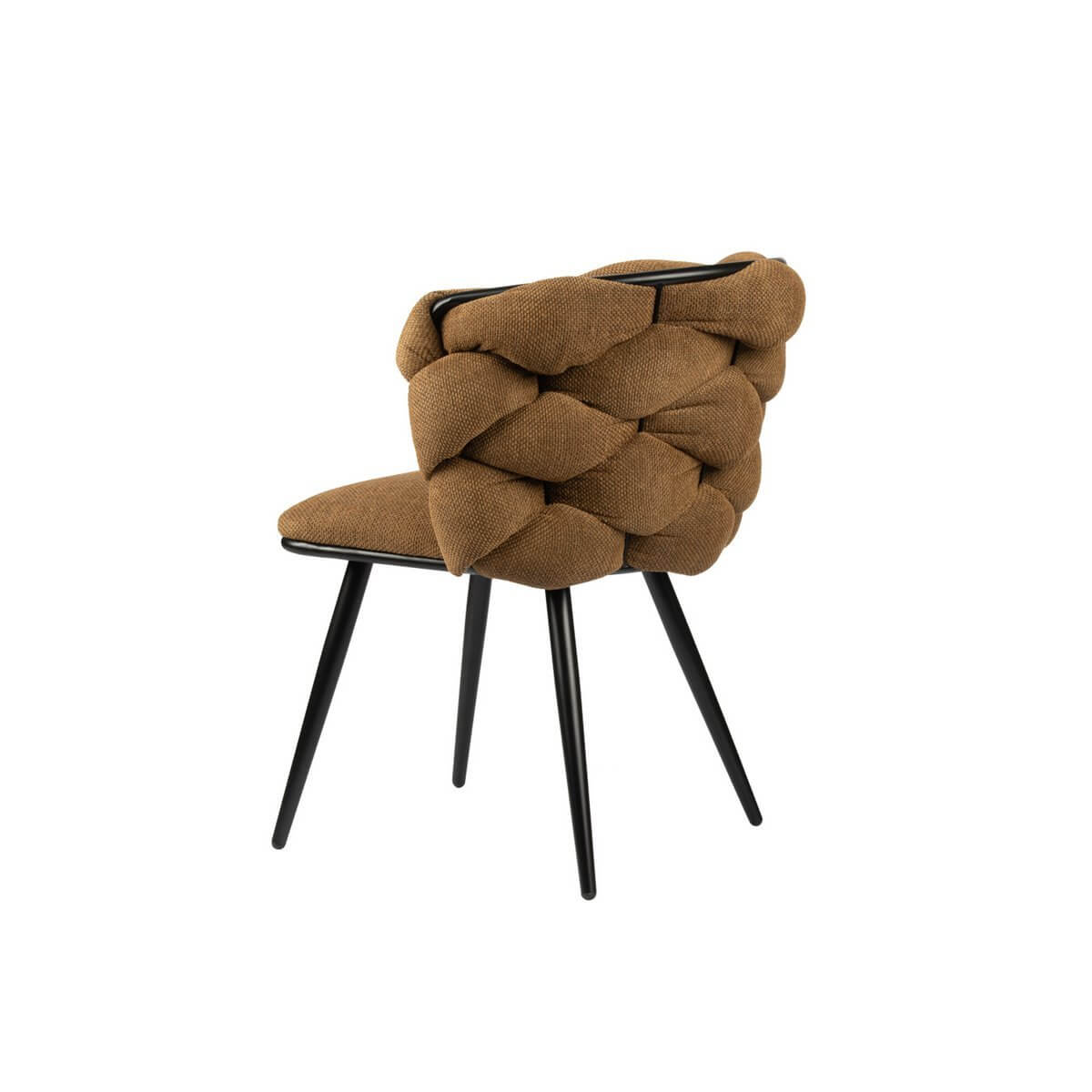 Rock Chair terra met gevlochten rugleuning, luxe designstoel voor interieur, set van 2.