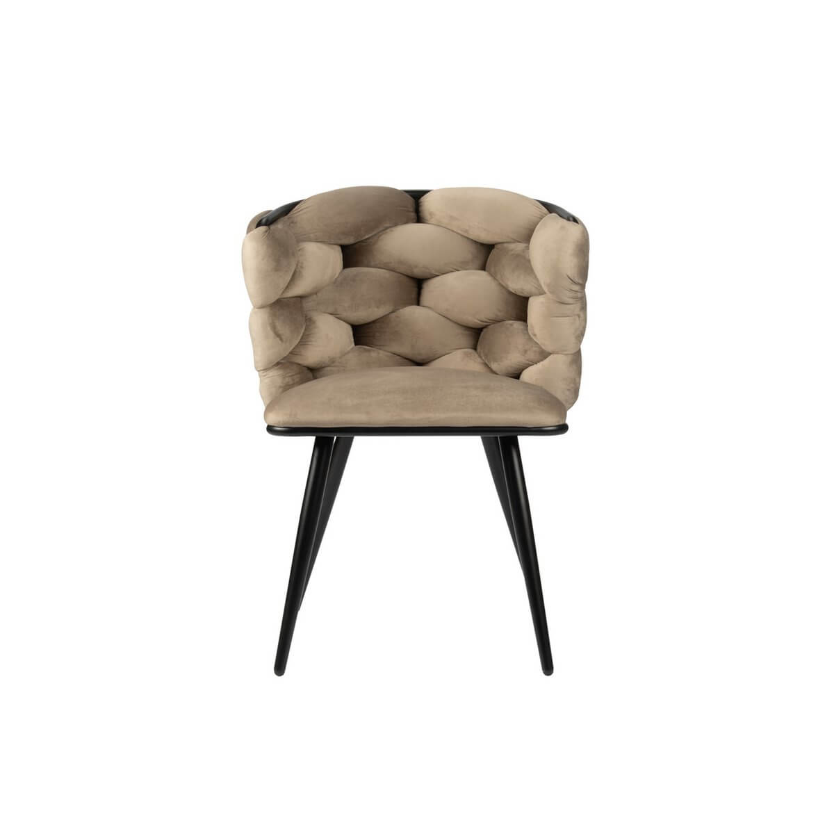 Rock Chair zand wit - Luxe design schommelstoel met uniek rugleuning patroon, moderne eyecatcher voor uw interieur.