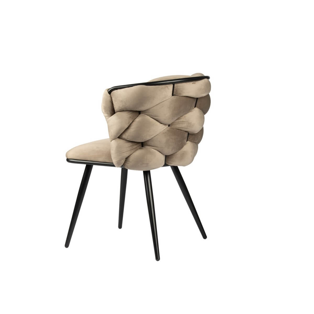 Elegant zandkleurige Rock Chair met opvallend geweven rugleuning, moderne design eyecatcher perfect voor uw interieur. Set van 2.
