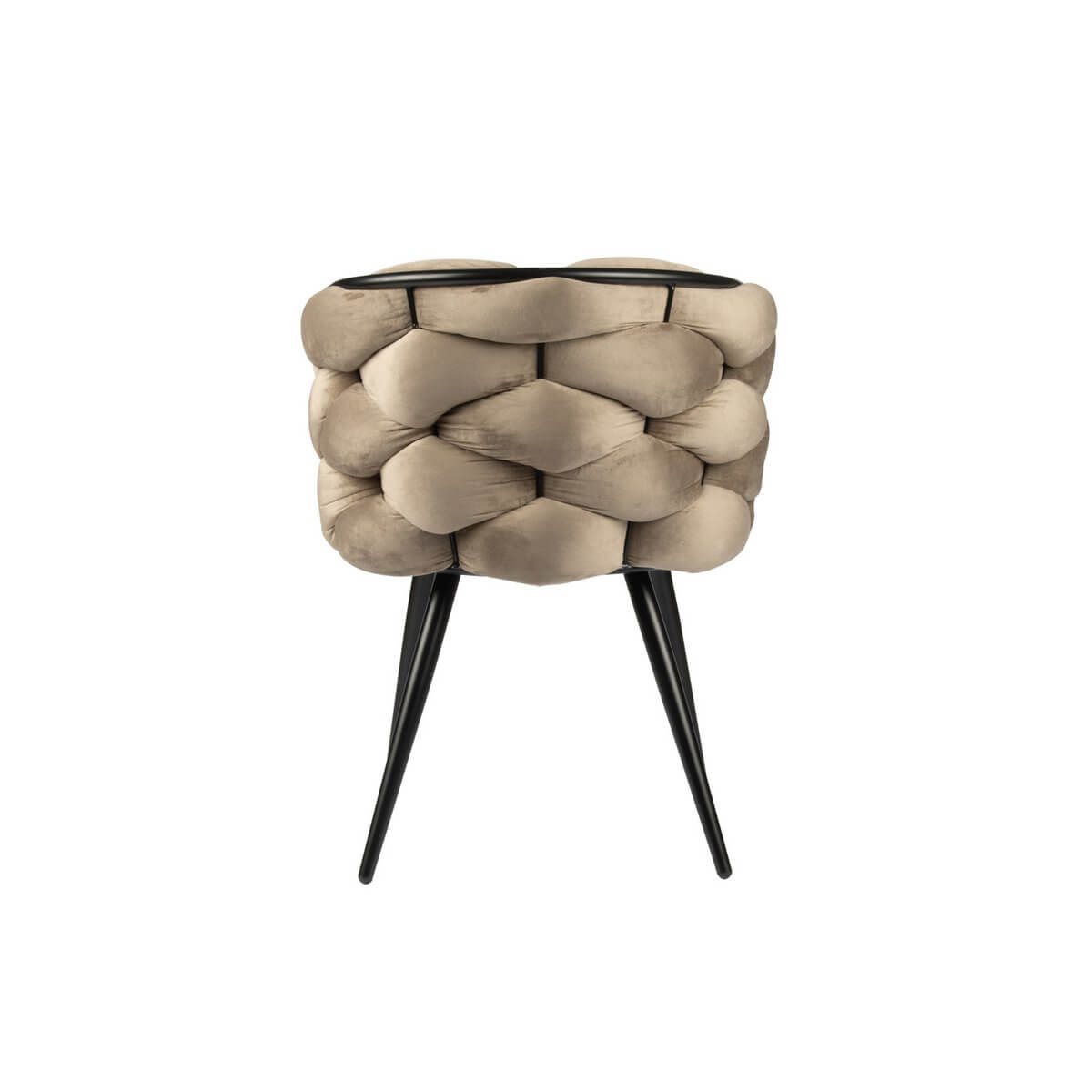 Alt Tag: Rock Chair zand met uniek weefpatroon in rugleuning, moderne eyecatcher voor interieur, schommelstoel in zandkleur, set van 2