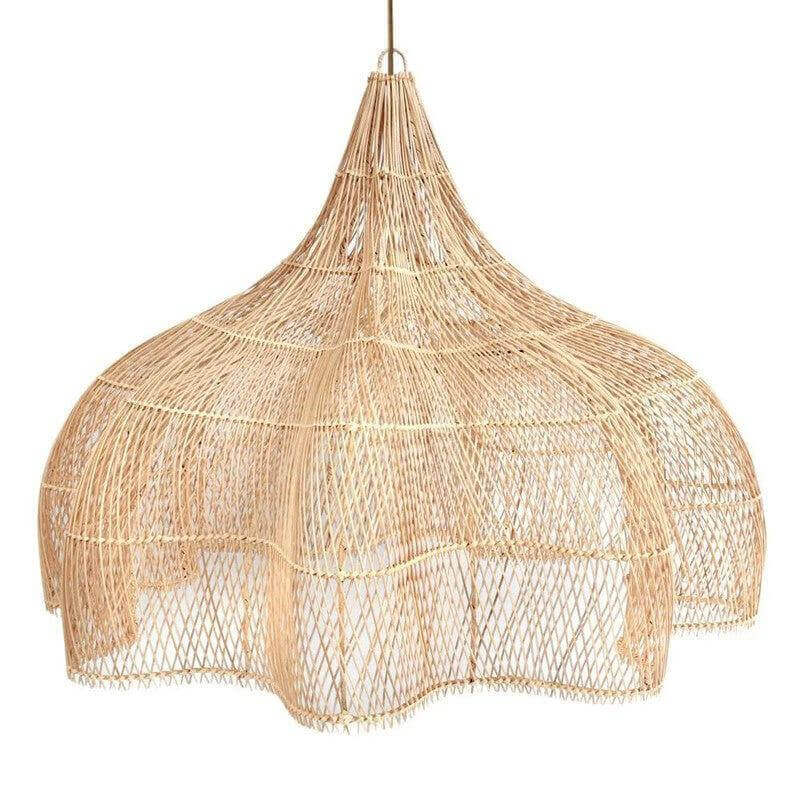 XXL hanglamp in boho-stijl, gemaakt van natuurlijk materiaal, zonder bedrading, voor binnen- en buitengebruik.