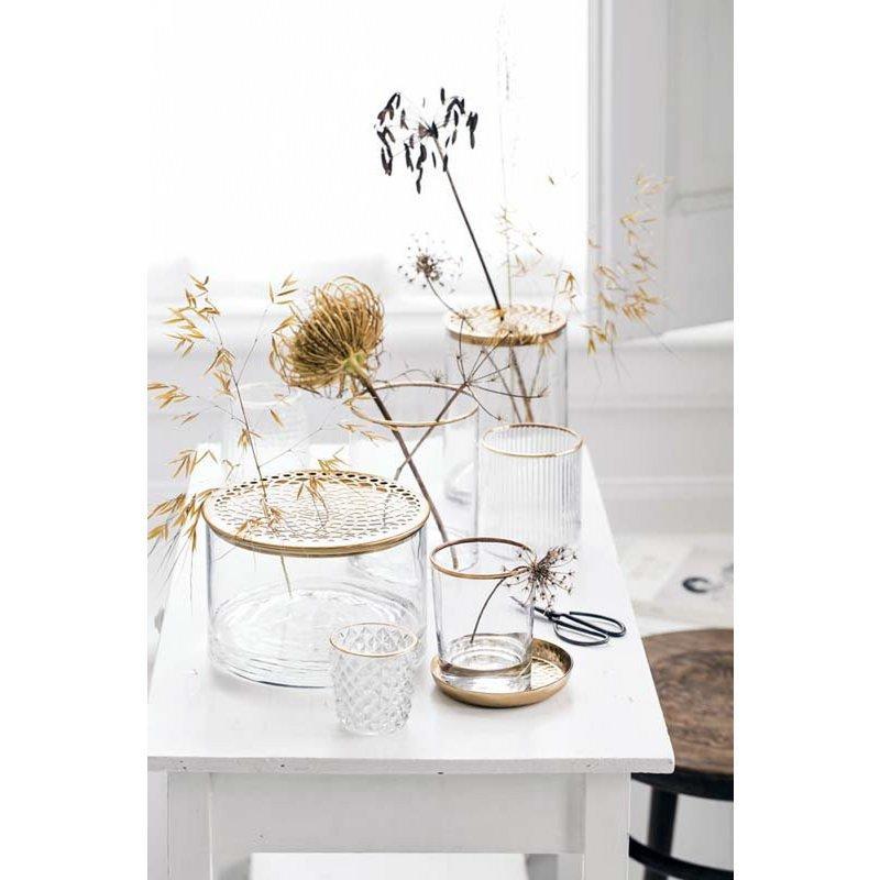 Vase with Metal Lid Gold 20x13cm-vtwonen-Ik Hout ervan.