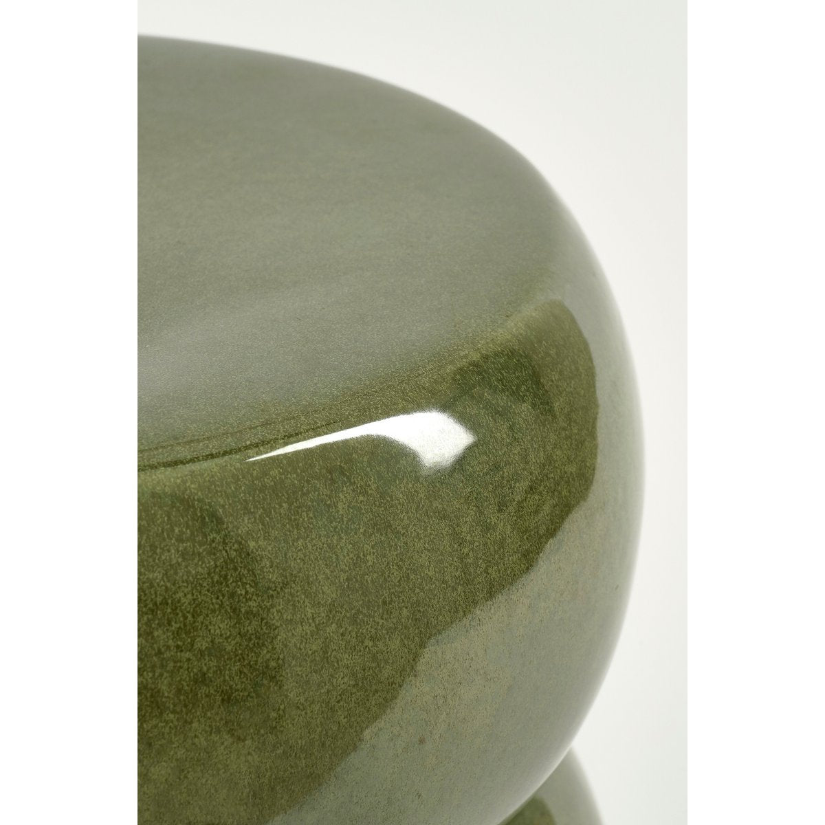 Vendi Bijzettafel - H44 x Ø32 cm - Keramiek - Donkergroen-bijzettafel-Mica Decorations-Ik Hout ervan.