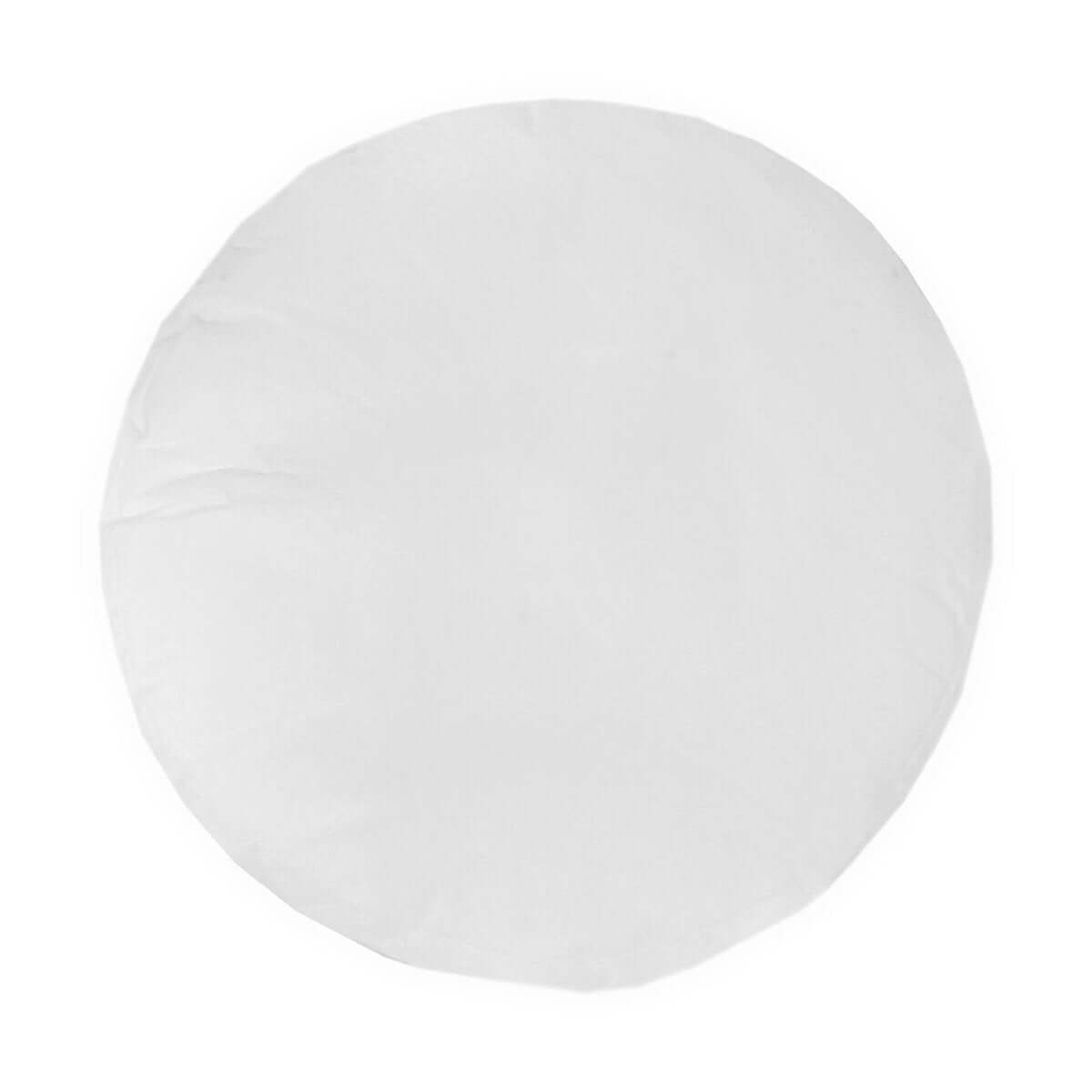 Witte ronde binnenpoef Ø60cm van Bazar Bizar Living, zacht en ondersteunend kussen geschikt voor kussenhoezen.
