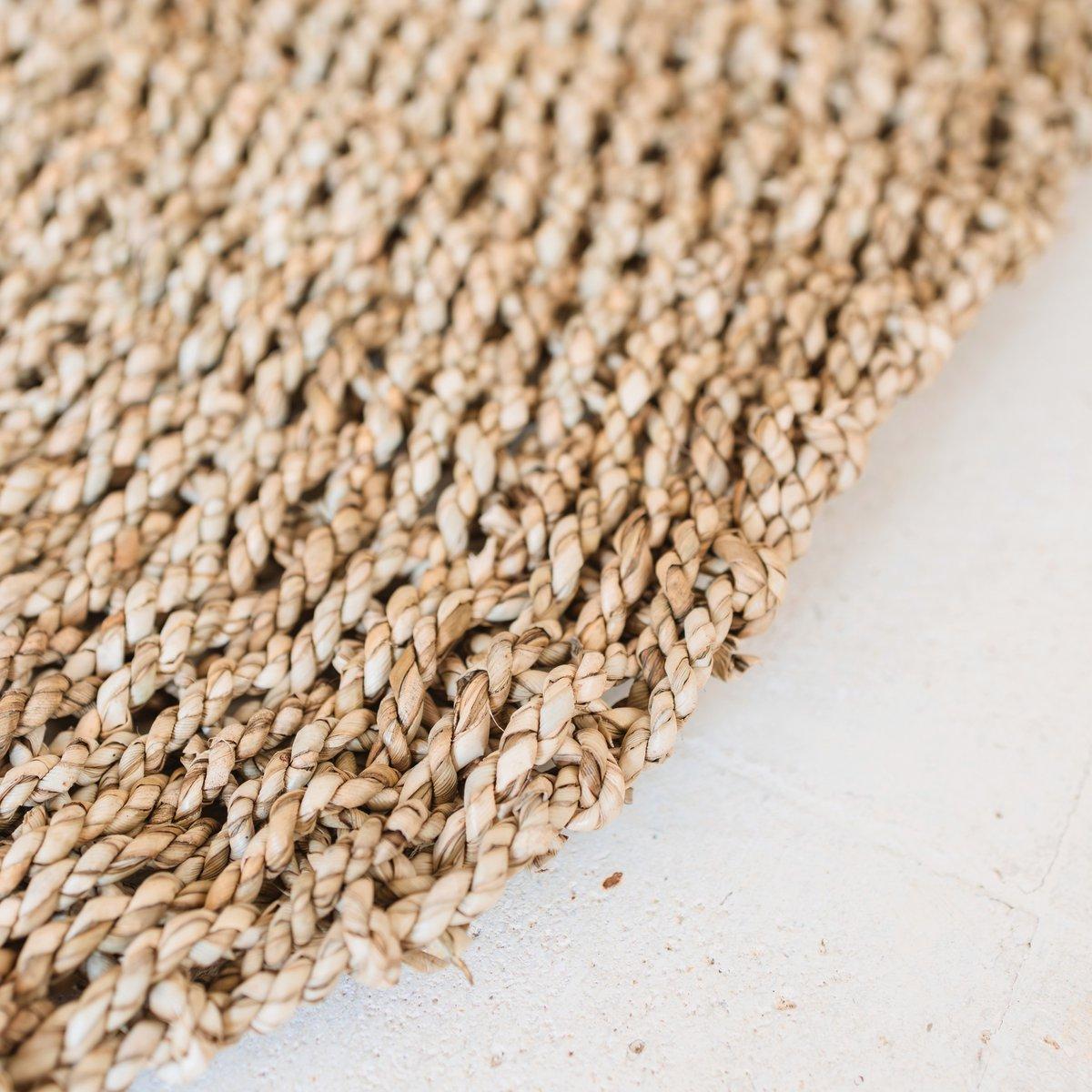 Zeegrasvloerkleed rond 100/120 cm – vloerkleed in bohostijl – rond vloerkleed naturel – handgeweven beige natuurvloerkleed (2 maten) LOKA-ronde vloerkleden-Soeji-Ik Hout ervan.