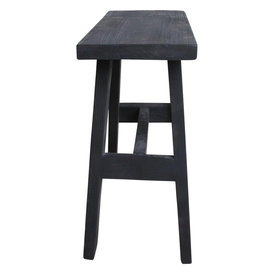 Zwart 'bus stop' bankje medium-bank-Raw Materials-Ik Hout ervan.