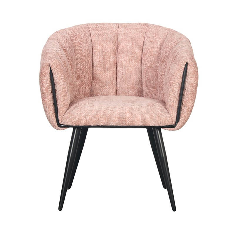 Pastel roze Breeze Stoel, set van 2, elegante designstoel met zachte rugleuning, ideaal voor dineren en ontspannen meetings.