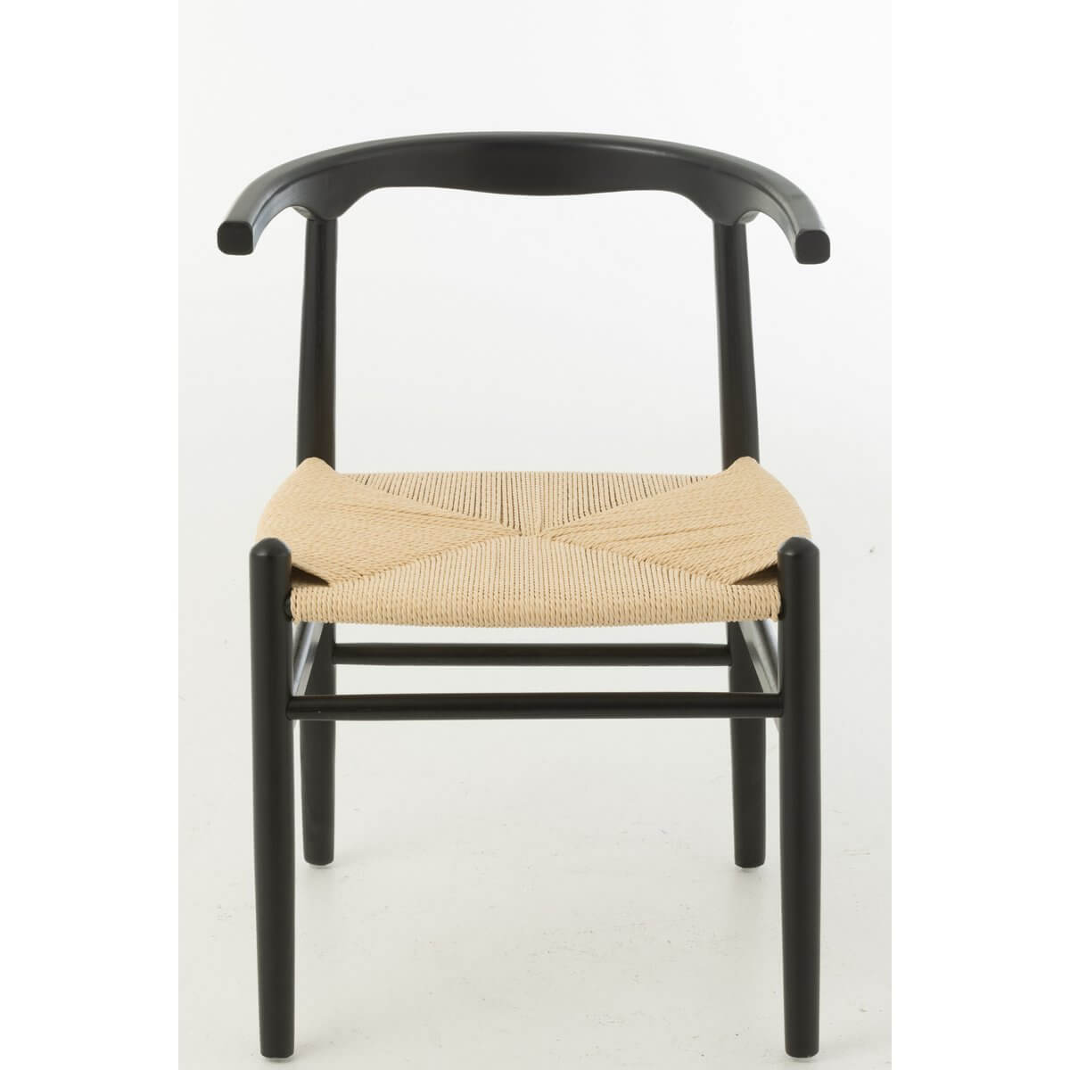 Elegante J-Line Stoel Toon in beukenhout en zwart touw, modern design voor een stijlvol interieur.