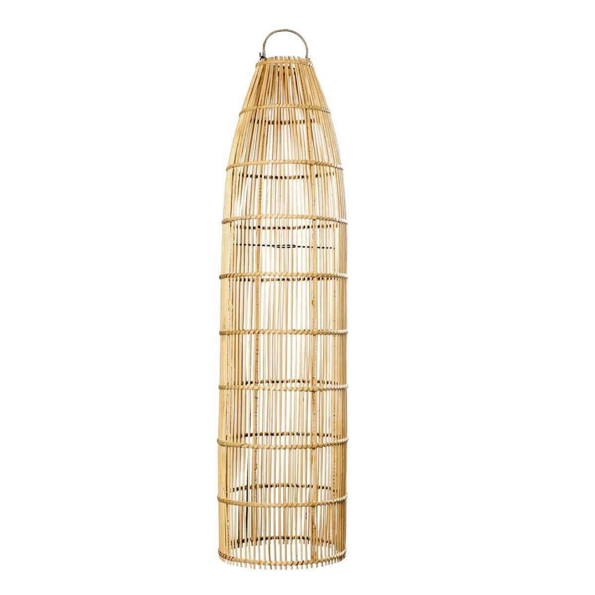 Rotan lamp The Fish Trap - L, boho-stijl lampenkap ideaal voor woonkamer, slaapkamer of buitenruimte. Tijdloze en veelzijdige uitstraling.