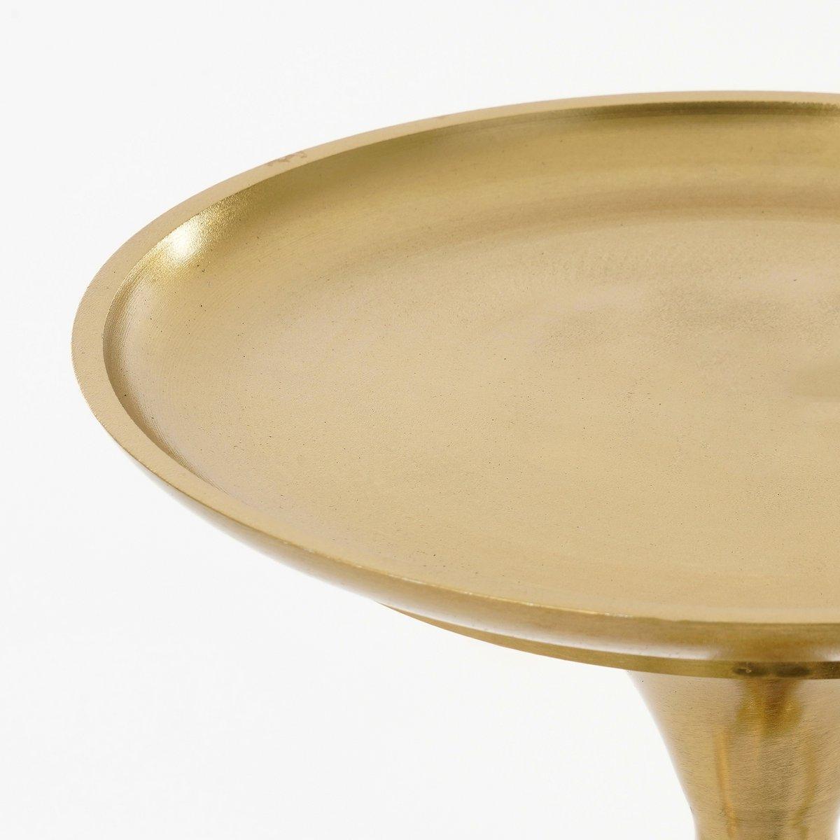 Bijzettafel - H57 x Ø25 cm - Gerecycled Aluminium - Goud-bijzettafel-Mica Decorations-Ik Hout ervan.