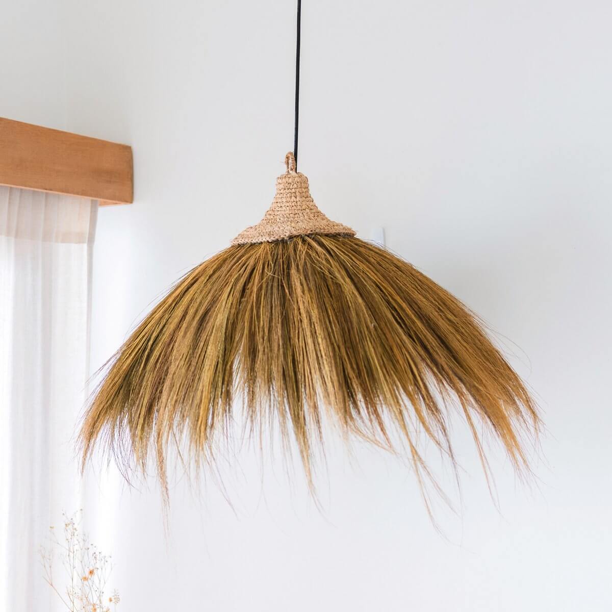 Boho hanglamp MAWANA met zeegrasvezels voor een ontspannen sfeer in huis