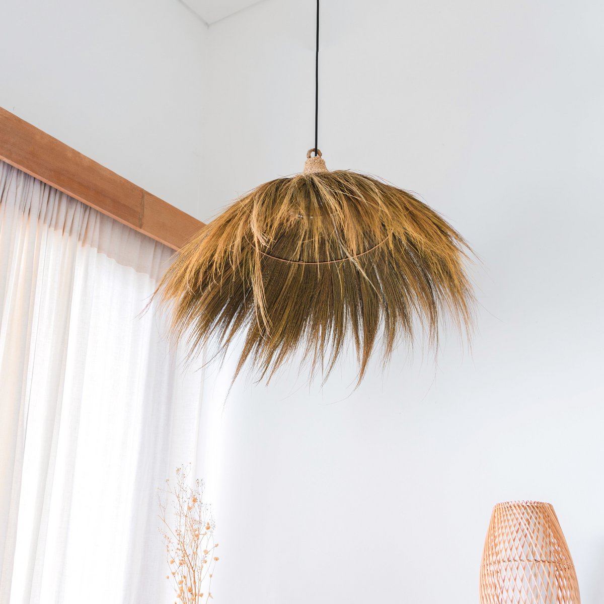 Boho hanglamp MAWANA (Ø 53 cm)-Hanglampen-Soeji-Ik Hout ervan.